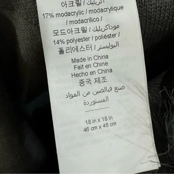 Williams Sonoma Home Faux Fur Chevron Pillow Cover 18x18 - Picture 4 of 7